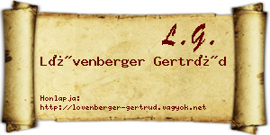 Lövenberger Gertrúd névjegykártya